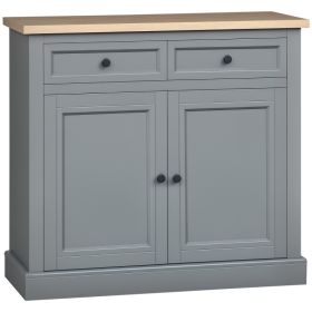 Sideboard Buffet Cabinet, Coffee Bar Cabinet with 2 Drawers and Double Door Cupboard for Kitchen, Living Room, Entryway, Dark Gray