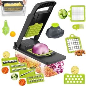 14 in 1 Multifunctional Vegetable Onion Manual Chopper Food Kitchen Potato Cut Shredder Slicer Gadget 250618z