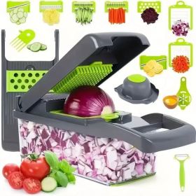 16-in-1 Slicer for Kitchen - Vegetable Chopper Onion Potato Food Veggie Fruit Slicer and Cutter with Container Kitchen Gadgets 260115
