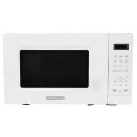 Black and Decker 0.7 Cu Ft 700 Watt LED Digital Microwave Oven in White with Child Safety Lock