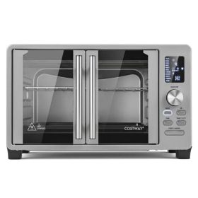 26.4 Quart French Door Convection Toaster Oven with 11 Presets-Silver - Color: Silver