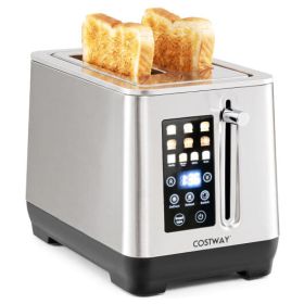 2 Slice Toaster with 6 Browning Levels and 4 Bread Types-Silver - Color: Silver