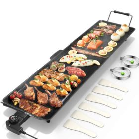 35 Inch Electric Griddle with Efficient Heating - Color: Black