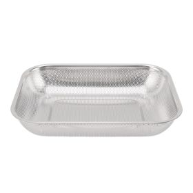 Fruit Vegetable Rectangular Strainer Basket Stainless Steel Colander Strainer Rectangle Mesh Oil Basket Small Size