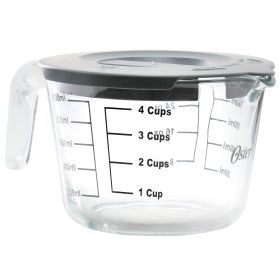 Oster Coolidge 4 Cup Clear Glass Measuring Cup with Snap on Lid