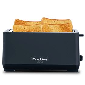4-Slice Toaster, Extra Wide Long Slot Toaster, 6 Browning Settings, Bagel/Defrost/Reheat Functions, Removable Crumb Tray, Stainless Steel Housing, Mat
