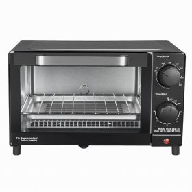 4 Slice Countertop Toaster Oven with 3 Settings, Includes Baking Rack and Pan, Black, New