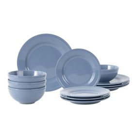 12-Piece Stoneware Dinnerware Set Blue