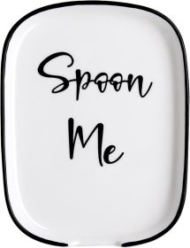 Ceramic Spoon Rest for Stove Top, Large Spoon Holder for Kitchen Counter, White Coffee Spoon Rest, Heat-Resistant Cooking Utensil Rest