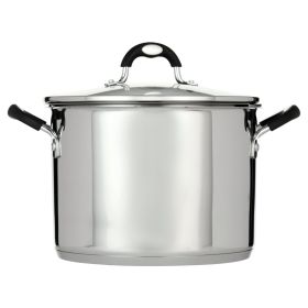 8-Quart Gourmet Stainless-Steel Covered Stock Pot with Lock and Drain