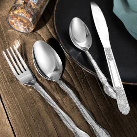 Product Name : Deluxe Premium Cutlery Flatware Set for the Home - Stainless steel cutlery service with 1 dinner fork, 1 dinner knife