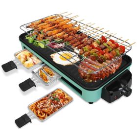1Pc 2000W Electric Indoor Grill For Food Preparation Family Gathering 2 In 1 Electric BBQ Gill With Grill Net Removable Plate 5 Temperature Control 3