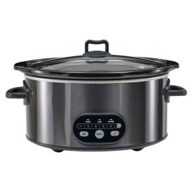 Manual Slow Cooker, Easy To Use Program-Free Kitchen Appliance, Great For Pot Roast And Chili (Option: Black 6QT)