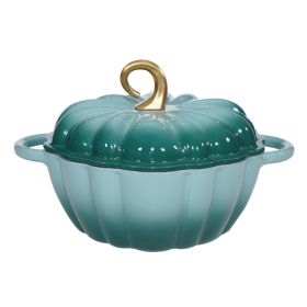 Pumpkin Enameled Cast Iron Dutch Oven With Lid, 4.5 QT Dual Handles And Heavy Duty Pot, Oven Safe Up To 500 For Bread Baking, Braising, Cooking And Fa (Option: Cyan)
