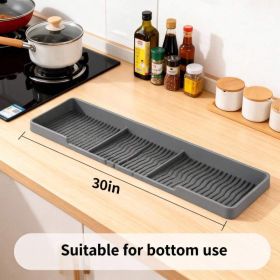Heat Resistant 30inch Stove Back Rack, Space Saving Storage Solution To Declutter Your Kitchen Counter Stovetop. (Option: LDJ Grey)