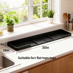 Heat Resistant 30inch Stove Back Rack, Space Saving Storage Solution To Declutter Your Kitchen Counter Stovetop. (Option: LDJ Black)