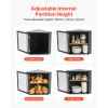 Corner Bread Box for Kitchen Counter, Double Layer Large Capacity Bamboo Bread Storage Container, Farmhouse Wooden Breadbox for Homemade Bread