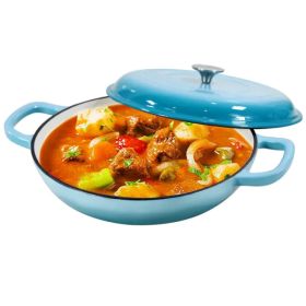 Enameled Cast Iron Dutch Oven, 3.8 Quart Dutch Oven Pot With Lid, Non Stick Cast Iron Pot, Round Oven Safe Up To, Use For Marinate, Cook, Bake And Ser (Option: Teal)