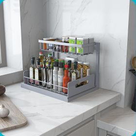 Under Sink Organizer, Pull Out Cabinet Storage 2 Tier Slide Out Sink Shelf, Kitchen Organizers and Storage, Black, 1 Pack (Color: Grey  1 Pack)