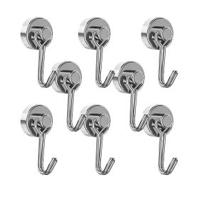 Magnetic Hooks,Heavy Duty Magnet Hooks Neodymium Swivel Hook Magnets for Fridge,Grill Utensils Tools (cout: 8, Color: Sliver)